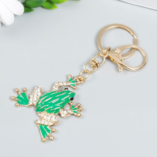 Брелок для ключей на кольце с карабином «Зелёная лягушка», 11.2×6.2 см