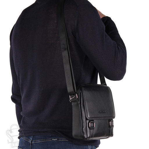 Сумка мужская кожаная 22-9003-2H black Heanbag в Новосибирске
