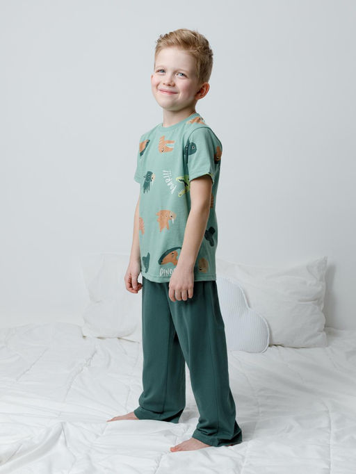 К 1646/динозавры,зеленый пижама для мал