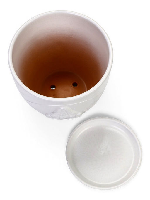 Горшок цветочный с поддоном 2,5 л, d18/h16 см белый керамика, "Голландия" (М)