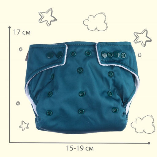 Многоразовый подгузник, флис, цвет темно зеленый - Крошка я фото 4