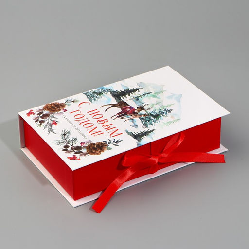Коробка - книга новогодняя «С Новым годом», 20×12.5×5 см