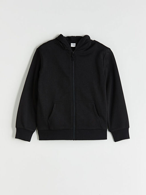 Uzun Kollu K?z ?ocuk Kal?n Fermuarl? Sweatshirt