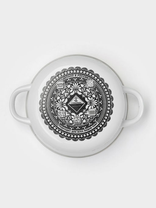 Кастрюля эмалированная «Мозаика», 2 л, d=18 см, индукция, белая