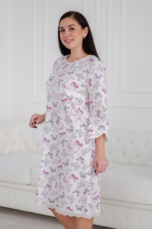 Ночная сорочка женская из футера Капучино бабочки - Амадэль фото 12