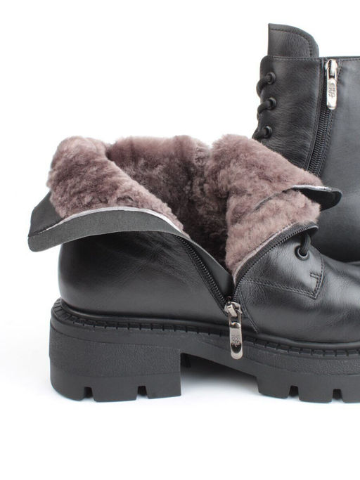 04-M3-1476 BLACK Ботинки зимние женские (натуральная кожа, натуральный мех)