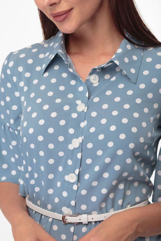 Платье ANELLI 713 бирюза с горохами  фото 7