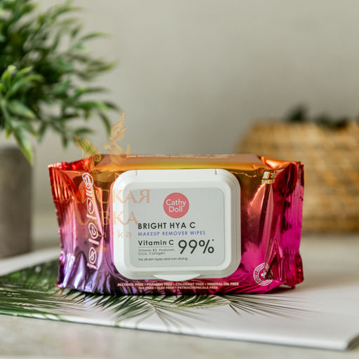 Салфетки Влажные для Снятия Макияжа с Витамином С и Гиалуроновой Кислотой CATHY DOLL, 30 шт/уп