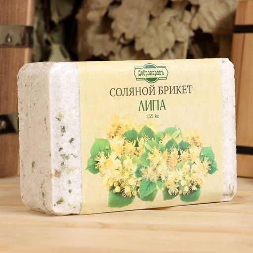 Соляной брикет «Липа» с алтайскими травами, 1.35 кг «Добропаровъ»