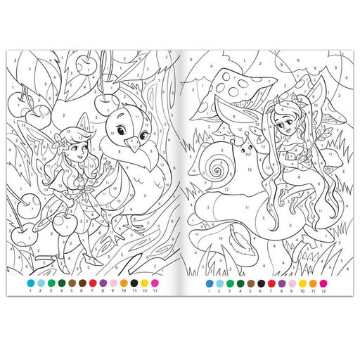 Раскраска по номерам Прекрасные феи, 16 стр., формат А4