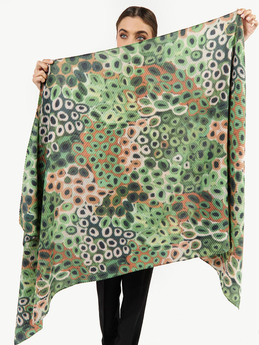 Большой, мягкий, тонкий и очень нежный двусторонний палантин с рисунком. - Tantino фото 3