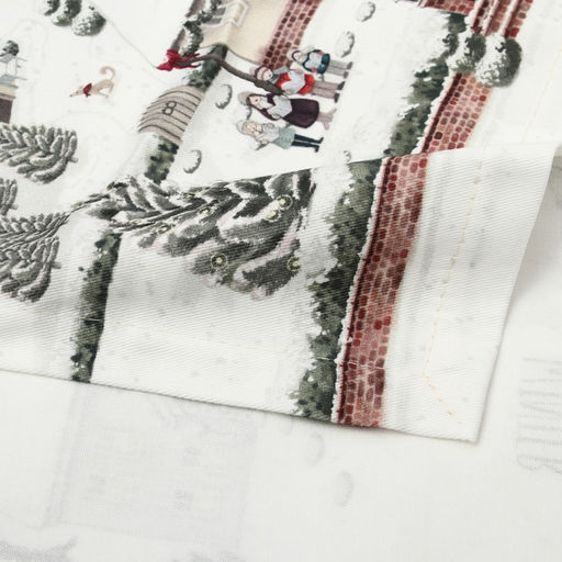 Дорожка на стол Этель «Зимняя деревушка» 30×70 см, 100% хлопок, саржа 190 г/м², белая/серая