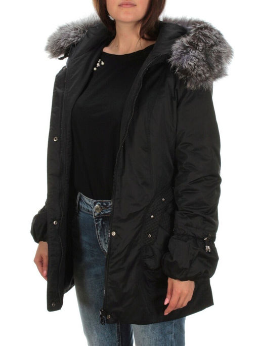 2012 BLACK Куртка зимняя женская с подстежкой (натуральный мех)