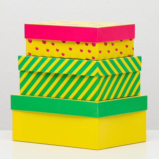 Набор коробок 3 в 1 Любовь это, жёлтый, 23 х 16 х 9,5 - 19 х 12 х 6,5 см - UPAK LAND фото 2