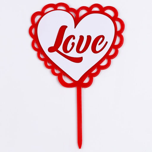 Цена за 3 шт. Топпер для торта Любовь, с бусинами