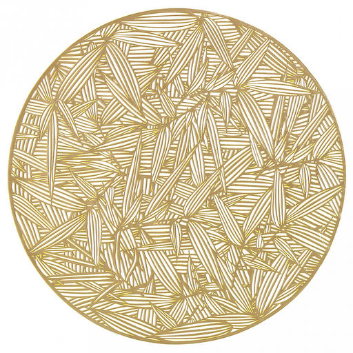 Салфетка декоративная "Бамбук" д38см ПВХ, золото (Китай)