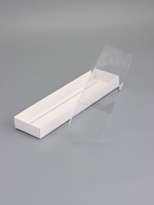 Цена за 2 шт. Кондитерская коробка под рулет, белая, с прозрачной крышкой, 30×8×8 см