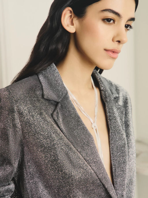 Однобортный жакет с блестками / Zarina