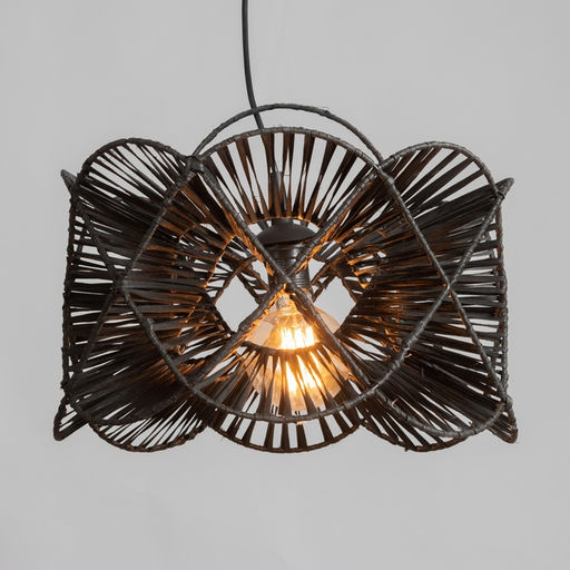 Светильник потолочный из ротанга «Бесконечность», 1×120 Вт, Е27, 40×40×25 см, чёрный