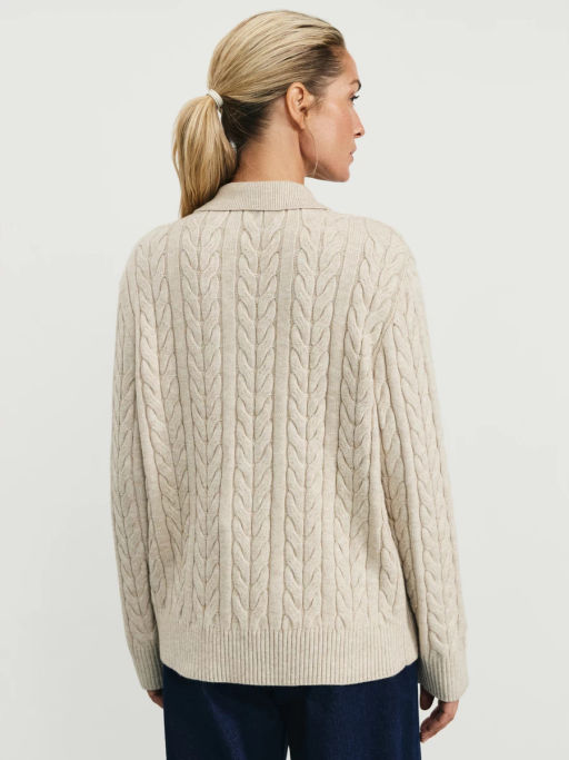 Джемпер с узором и воротником-поло / Zarina  фото 5