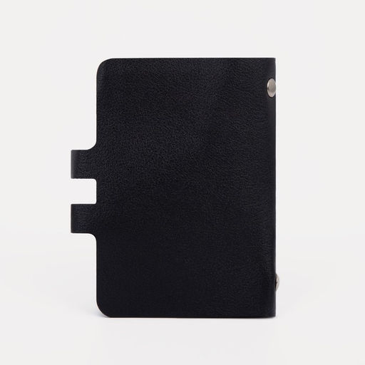 Визитница на кнопке, 24 карты, однотонная, чёрная