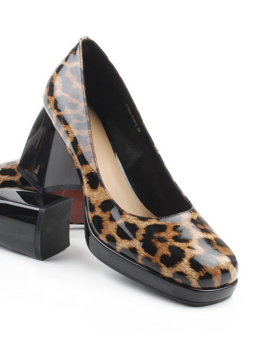 06-A126A-748PC BLACK/LEOPARD Туфли женские (натуральная кожа)
