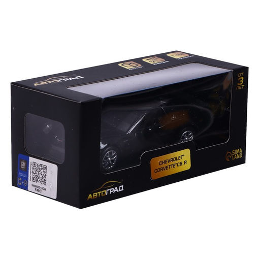 Машина металлическая CHEVROLET CORVETTE C6-R, 1:32, открываются двери, инерция, цвет чёрный - АвтоГрад фото 5