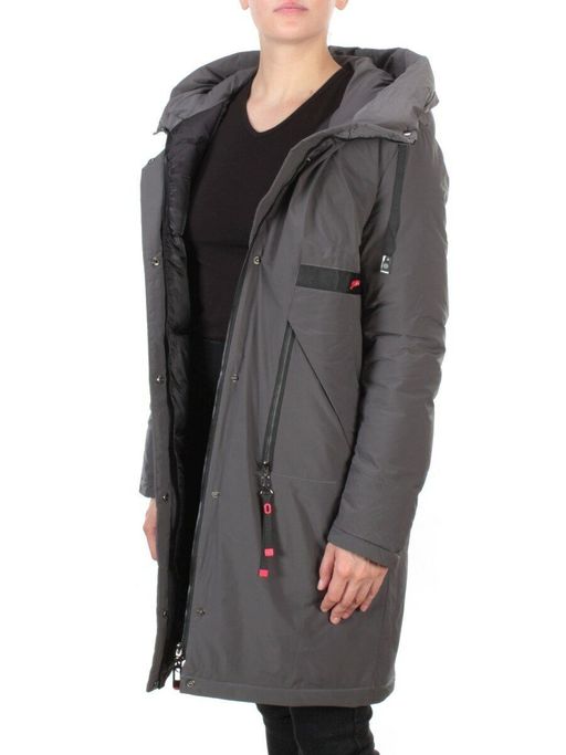 21-967 DARK GRAY Пальто зимнее женское AIKESDFRS (200 гр. холлофайбера) - Fashion фото 7