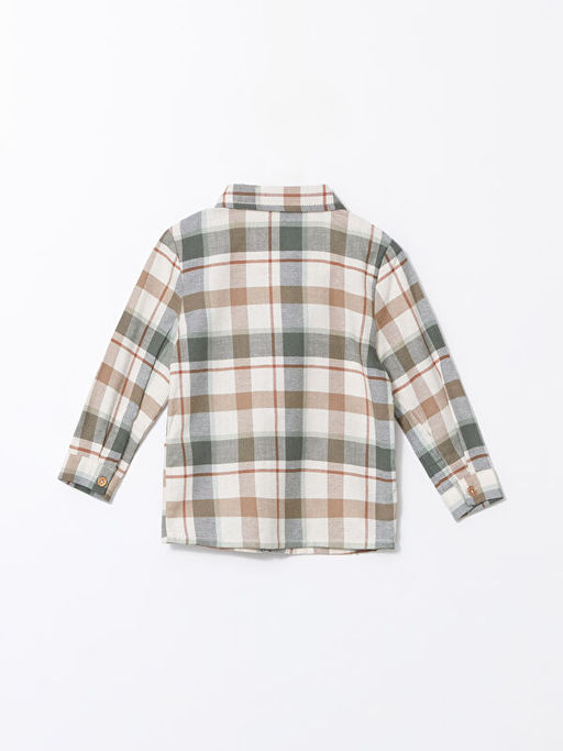 Uzun Kollu Erkek Bebek Ekose G?mlek ve Pantolon 2li Tak?m