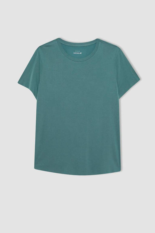 DeFactoFit Oversize-футболка премиум-класса для спортсменов с круглым вырезом и короткими рукавами  фото 10