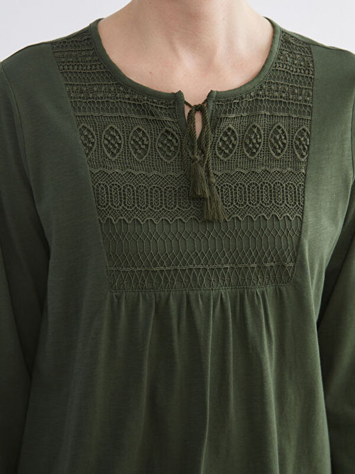 Ba?lamal? Yaka Nak??l? Bluz