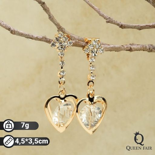 Цена за 2 шт. Клипсы для ушей QF «Грация», сердце объёмное, цвет МИКС