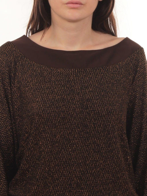 9801 BROWN Платье женское (90% полиэстер, 10% эластан)