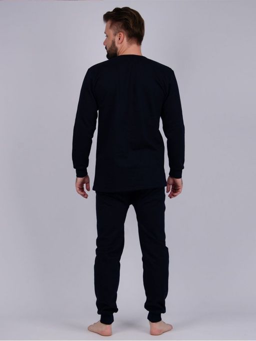 Нательное белье НБМ-2 синий, футер начес - Малина фото 2