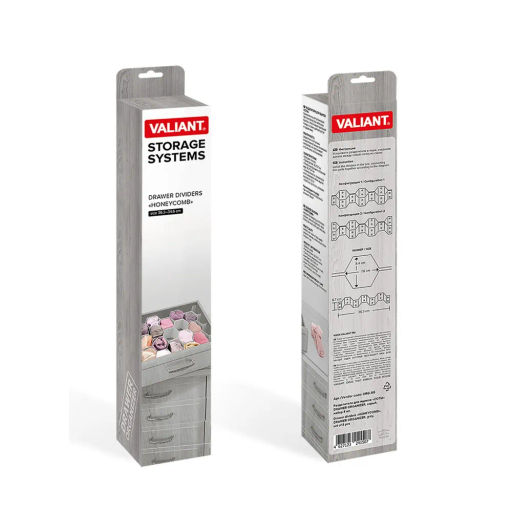 Разделители для ящиков раздвижные, набор 2 шт., 33x8.8 см, DRAWER ORGANIZER, коричневый, шт - Valiant фото 18