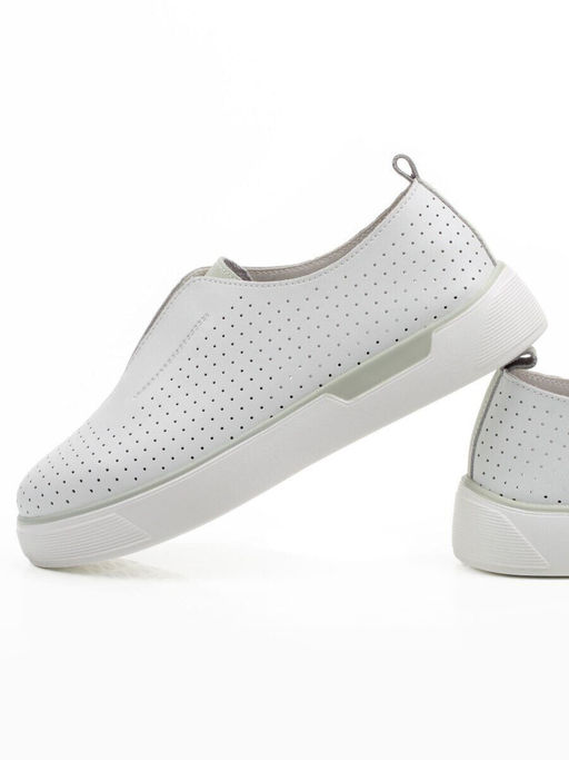 06-YE297-1 WHITE/OLIVE Туфли летние женские (натуральная кожа)