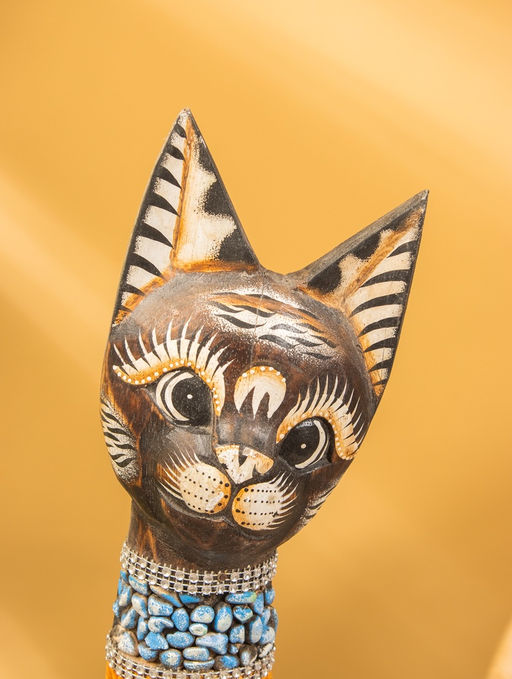 Сувенир «Кошка», 60×14×6 см, дерево, коричневый, МИКС
