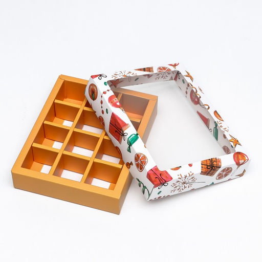 Коробка под 12 конфет новогодняя Мандарины, 19?15?3.5 см - UPAK LAND фото 8