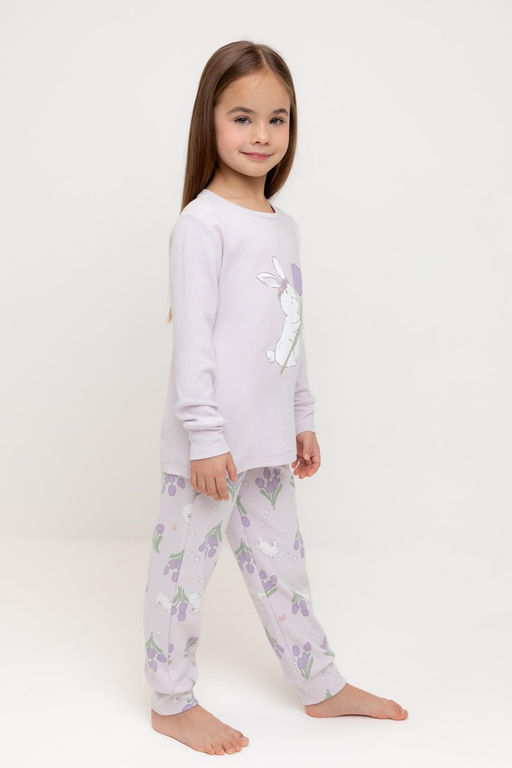 К 1541/нежная сирень,зайчики и тюльпаны пижама д/дет яс - Crockid фото 4