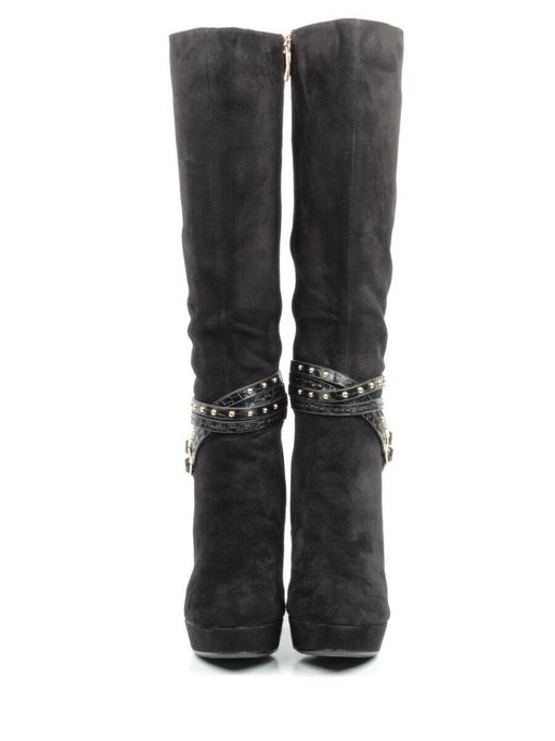 02-1407R-600Y1 4BC07F Сапоги женские (натуральная замша, натуральный мех (евромех)) - Фабричный китай фото 9