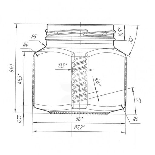 Банка стеклянная (под твист-офф 66мм) 0.25л квадратная - Спарк фото 2