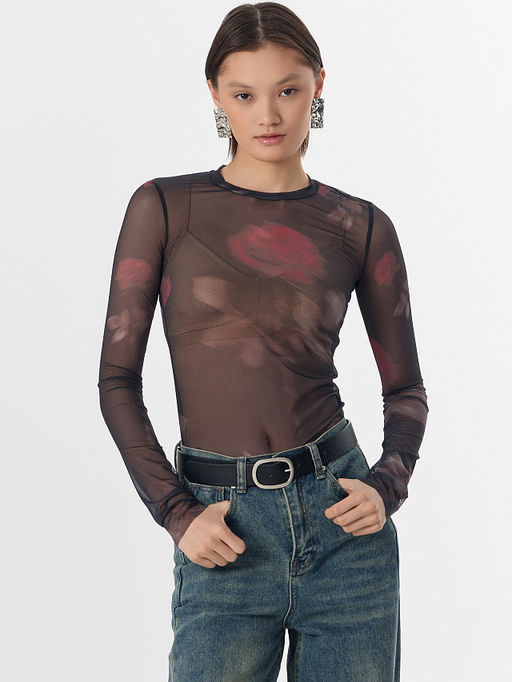 Джемпер женский черный из сетки - Mark formelle фото 5