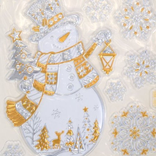 Наклейка новогодняя 24х19 Снеговик / 610-183 /уп 12/300/ - Галеонтрейд фото 3