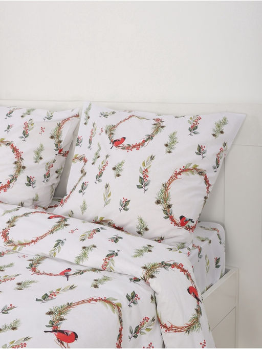 Постельное бельё 2-спальное Этель. Снегири (вид 2), поплин