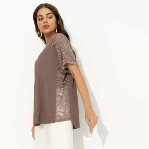 Футболка комбинированная с кружевом Гармония без усилий - Charutti фото 4