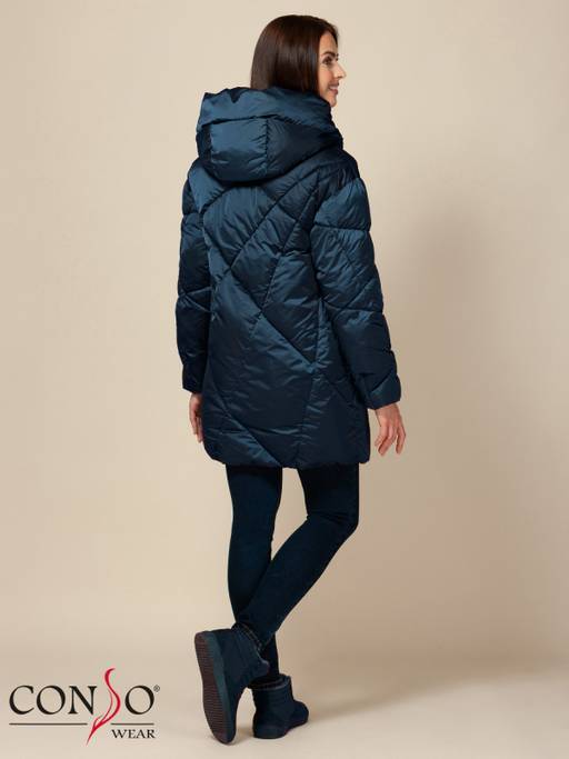 Conso/WEM 190501 - teal Полупальто утепленное женское  фото 7