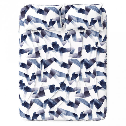 Простыня на резинке Евро Макси "Лента" 180х200см, свесы 27см, поплин 115г/м2, хлопок 100%, упаковка "классическая" ПВХ 28х41см, "Домашняя мода" (Россия)