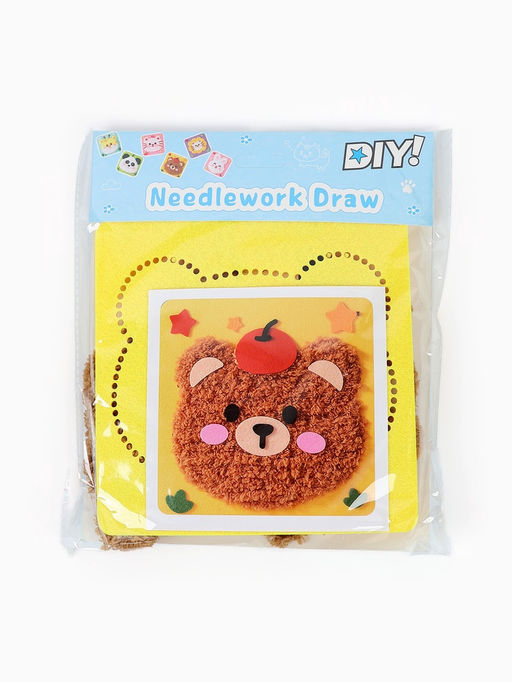 Вышивка по фетру "Медвежонок", 20,5*20,5 см, цвет желтый