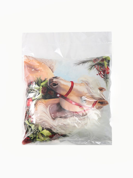 Подушка Этель "Сhristmas horse", 40*40 см, 100% п/э, велюр