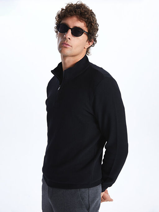 Dik Yaka Erkek Sweatshirt
